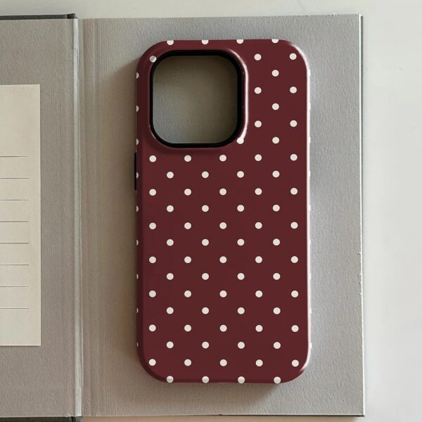 Luxury Brown And Red Polka-dot Phone Case